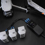 DJI Matrice 4 series batteries charging on the Stealth PowerHub 200W smart charger
