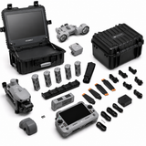 DJI Matrice 4T DFR and public safety drone kit with 21.5 inch field monitor, AL1 spotlight, AS1 speaker, 6 batteries, RC Plus 2 controller, and hard case